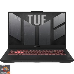 Laptop ASUS Gaming 17.3'' TUF A17 FA707NUG, FHD 144Hz, Procesor AMD Ryzen™ 7 7445HS (16M Cache, up to 4.7 GHz), 16GB DDR5, 2TB SSD, GeForce RTX 4050 6GB, No OS, Mecha Gray