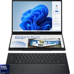 Ultrabook ASUS 14'' Zenbook Duo OLED UX8406MA, 3K 120Hz Touch, Procesor Intel® Core™ Ultra 7 155H (24M Cache, up to 4.80 GHz), 16GB DDR5X, 1TB SSD, Intel Arc Graphics, Win 11 Pro, Inkwell Gray