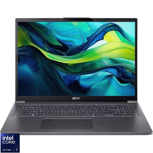 Laptop Acer 16'' Aspire 16 A16-71M, WUXGA+ OLED 120Hz, Procesor Intel® Core™ Ultra 7 155H (24M Cache, up to 4.80 GHz), 32GB LPDDR5X, 1TB SSD, Intel Arc, No OS, Steel Gray