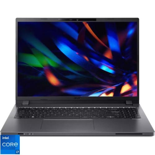 Laptop Acer 16'' TravelMate P2 TMP216-51, WUXGA IPS, Procesor Intel® Core™ i7-1355U (12M Cache, up to 5.00 GHz), 16GB DDR4, 1TB SSD, Intel Integrated Graphics, No OS, Steel Gray
