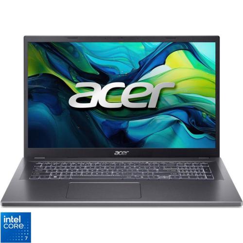 Laptop Acer 17.3'' Aspire 17 A17-51M, FHD IPS, Procesor Intel® Core™ 7 150U (12M Cache, up to 5.40 GHz), 16GB LPDDR5, 1TB SSD, Intel Graphics, No OS, Steel Gray