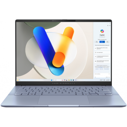 Laptop ASUS 14'' Vivobook S 14 OLED S5406SA, WUXGA, Procesor Intel® Core™ Ultra 7 256V (12M Cache, up to 4.80 GHz), 16GB LPDDR5X, 1TB SSD, Intel Arc 140V, Win 11 Pro, Mist Blue