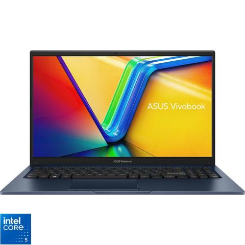 Laptop ASUS 15.6'' Vivobook 15 X1504VA, FHD, Procesor Intel® Core™ 5 120U (12M Cache, up to 5.00 GHz), 8GB DDR5, 512GB SSD, Intel Graphics, No OS, Quiet Blue