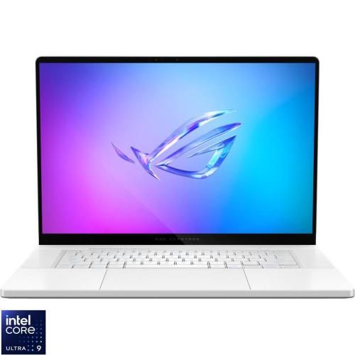 Laptop ASUS Gaming 16'' ROG Zephyrus G16 OLED GU605CR, 2.5K 240Hz G-Sync, Procesor Intel® Core™ Ultra 9 285H (24M Cache, up to 5.40 GHz), 64GB LPDDR5X, 2TB SSD, GeForce RTX 5070 Ti 12GB, Win 11 Pro, Platinum White