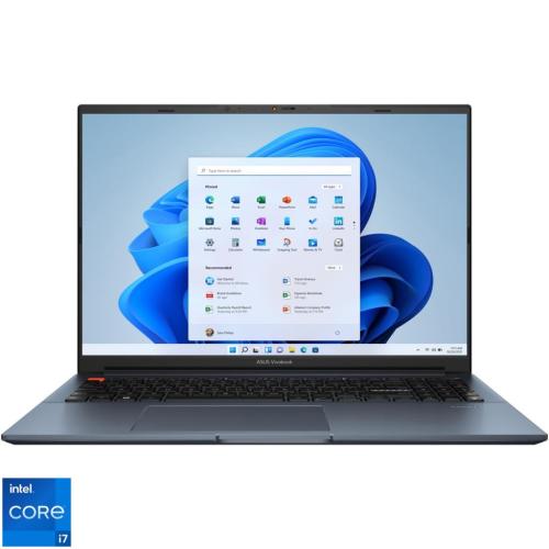 Laptop ASUS VivoBook Pro 16 K6602ZE cu procesor Intel® Core™ i7-12700H pana la 4.70 GHz, 16'', WQXGA, IPS, 16GB, 1 TB SSD, NVIDIA® GeForce® RTX™ 3050 Ti 4GB, Windows 11 Pro, Quiet Blue
