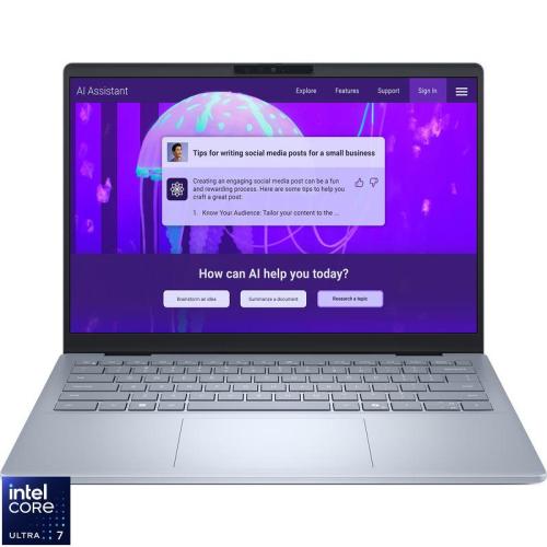 Laptop DELL 14'' Plus DB14250, FHD+ Touch, Procesor Intel® Core™ Ultra 7 256V (12M Cache, up to 4.80 GHz), 16GB LPDDR5X, 1TB SSD, Intel Arc 140V, Win 11 Pro, Ice Blue, 3Yr CIS
