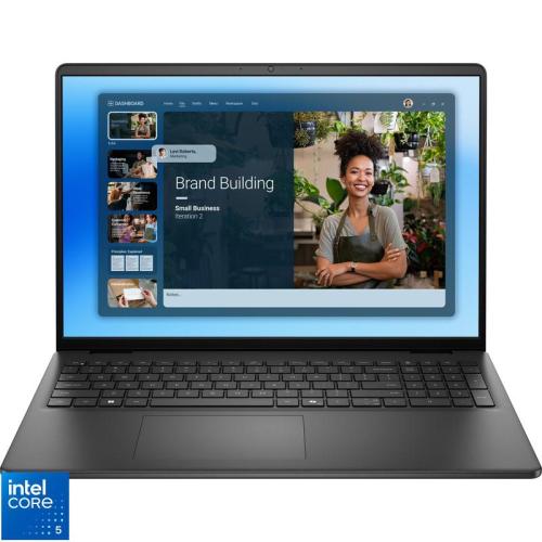 Laptop DELL 16'' DC16250, FHD+, Procesor Intel® Core™ 5 120U (12M Cache, up to 5.00 GHz), 16GB DDR5, 512GB SSD, Intel Graphics, Linux, Carbon Black, 3Yr ProSupport