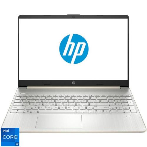Laptop HP 15.6'' 15s-fq5004nq, FHD IPS, Procesor Intel® Core™ i7-1255U (12M Cache, up to 4.70 GHz), 16GB DDR4, 1TB SSD, Intel Iris Xe, Free DOS, Pale Gold