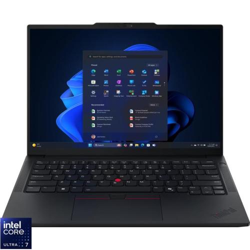 Laptop Lenovo 14'' ThinkPad E14 Gen 7, WUXGA IPS, Procesor Intel® Core™ Ultra 7 255H (24M Cache, up to 5.10 GHz), 16GB DDR5, 1TB SSD, Intel Integrated Graphics, Win 11 Pro, Black