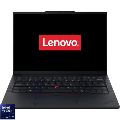 Laptop Lenovo 14'' ThinkPad E14 Gen 7, WUXGA IPS, Procesor Intel® Core™ Ultra 7 255H (24M Cache, up to 5.10 GHz), 16GB DDR5, 512GB SSD, Intel Integrated Graphics, No OS, Black