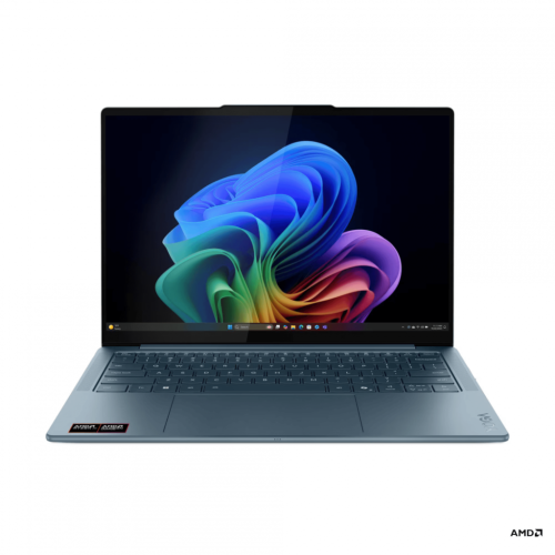 Laptop Lenovo 14'' Yoga Slim 7 14AKP10, WUXGA OLED, Procesor AMD Ryzen™ Al 7 350 (16M Cache, up to 5.0GHz), 16GB LPDDR5X, 1TB SSD, AMD Radeon 860M, No OS, Tidal Teal, 3Yr Onsite Premium Care