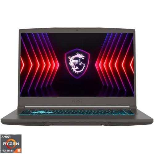 Laptop MSI Gaming 15.6'' Thin A15 B7VE, FHD 144Hz, Procesor AMD Ryzen™ 5 7535HS (16M Cache, up to 4.55 GHz), 16GB DDR5, 512GB SSD, GeForce RTX 4050 6GB, Free DOS, Cosmos Gray