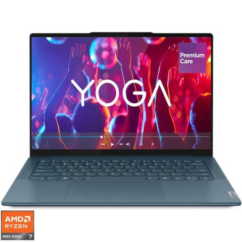 Ultrabook Lenovo 14.5'' Yoga Pro 7 14AHP9, 3K IPS 120Hz, Procesor AMD Ryzen™ 7 8845HS (16M Cache, up to 5.1 GHz), 16GB LPDDR5X, 1TB SSD, AMD Radeon 780M, No OS, Tidal Teal, 3Yr Onsite Premium Care